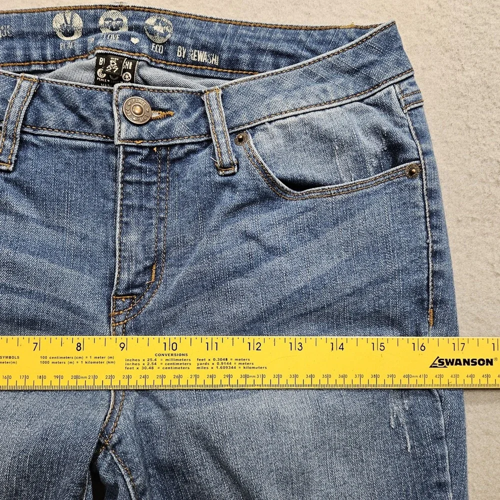Rewash Jeans Womens 5/27 Blue Medium Low Rise Skinny Stretch Distressed 27x28